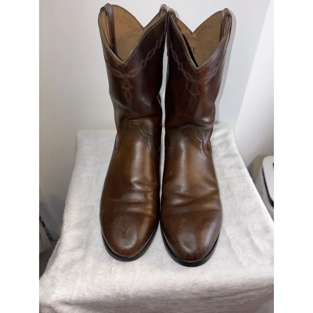 Ariat Men's 12 EE Heritage Roper Western Boots Round Toe, Distressed Brown